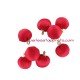 Lot 2 pompons boules satin rouge