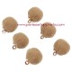 Lot 2 pompons boules tissu marron