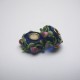 Perle en verre gros trou bleur fleur rose 14mm