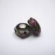 Perle en verre gros trou violet rose 14mm