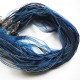 Tour de cou organza bleu marine 4 cordons 45cm