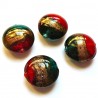 Lot 10 Perle ronde en verre bleu or rouge 20mm