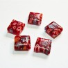 Lot 3 Perle carrée en verre millefiori rouge 10mm