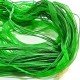 Tour de cou organza vert 3 cordons 45cm